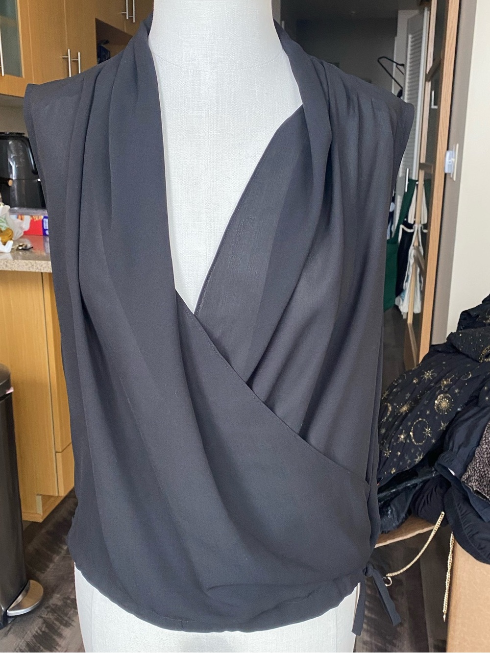 All Saints Draped Wrap-Front Blouse